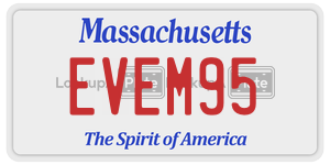 EVEM95 license plate in Massachusetts