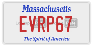 EVRP67 license plate in Massachusetts