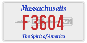 F3604 license plate in Massachusetts