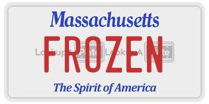 FROZEN license plate in Massachusetts