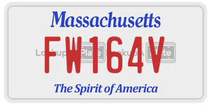 FW164V license plate in Massachusetts