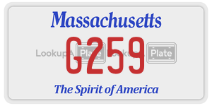 G259 license plate in Massachusetts