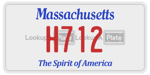 H712  license plate in MA