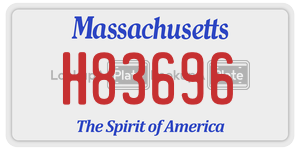 H83696  license plate in MA