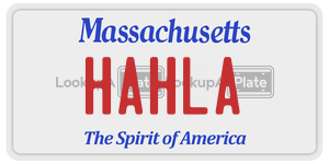 HAHLA license plate in Massachusetts