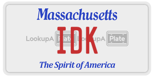 IDK license plate in Massachusetts