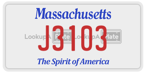 J3103  license plate in MA