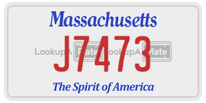 J7473 license plate in Massachusetts