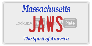 JAWS license plate in Massachusetts