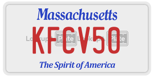 KFCV50 license plate in Massachusetts