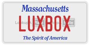 LUXBOX  license plate in MA