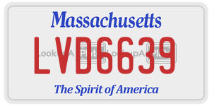 LVD6639 license plate in Massachusetts