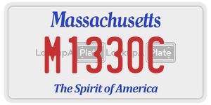 M1330C  license plate in MA
