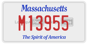 M13955  license plate in MA