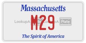 M29  license plate in MA