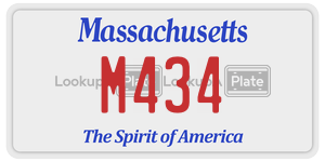 M434 license plate in Massachusetts