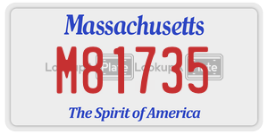 M81735 license plate in Massachusetts