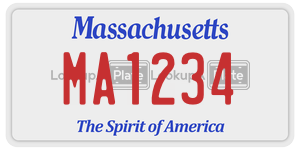 MA1234  license plate in MA