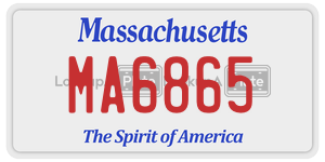 MA6865 license plate in Massachusetts