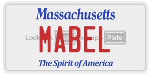 MABEL license plate in Massachusetts