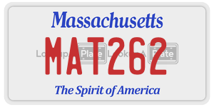 MAT262  license plate in MA