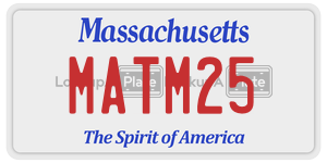MATM25  license plate in MA