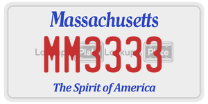 MM3333  license plate in MA