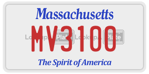 MV3100 license plate in Massachusetts