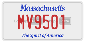 MV9501 license plate in Massachusetts