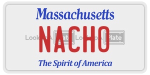 NACHO license plate in Massachusetts