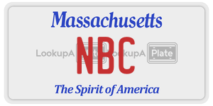 NBC license plate in Massachusetts