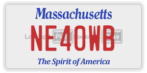 NE40WB license plate in Massachusetts