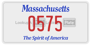 O575 license plate in Massachusetts