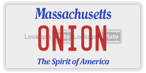 ONION license plate in Massachusetts