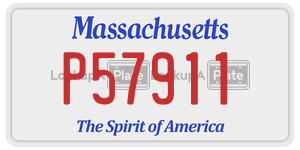 P57911 license plate in Massachusetts