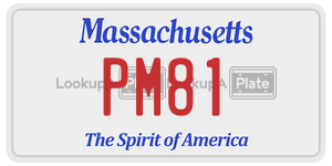 PM81 license plate in Massachusetts