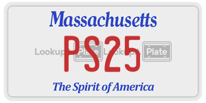 PS25 license plate in Massachusetts