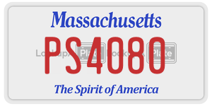 PS4080  license plate in MA