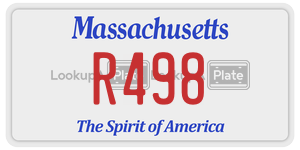 R498 license plate in Massachusetts
