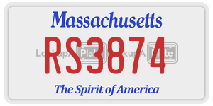 RS3874  license plate in MA