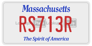 RS713R license plate in Massachusetts