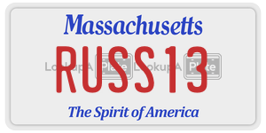 RUSS13 license plate in Massachusetts