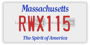 RWX115  license plate in MA