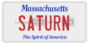 SATURN license plate in Massachusetts