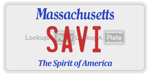 SAVI license plate in Massachusetts