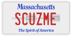 SCUZME  license plate in MA