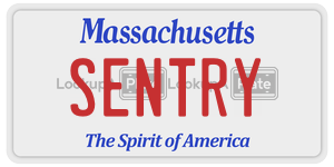 SENTRY license plate in Massachusetts