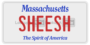 SHEESH license plate in Massachusetts