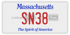 SN38 license plate in Massachusetts