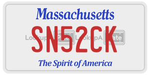 SN52CK  license plate in MA